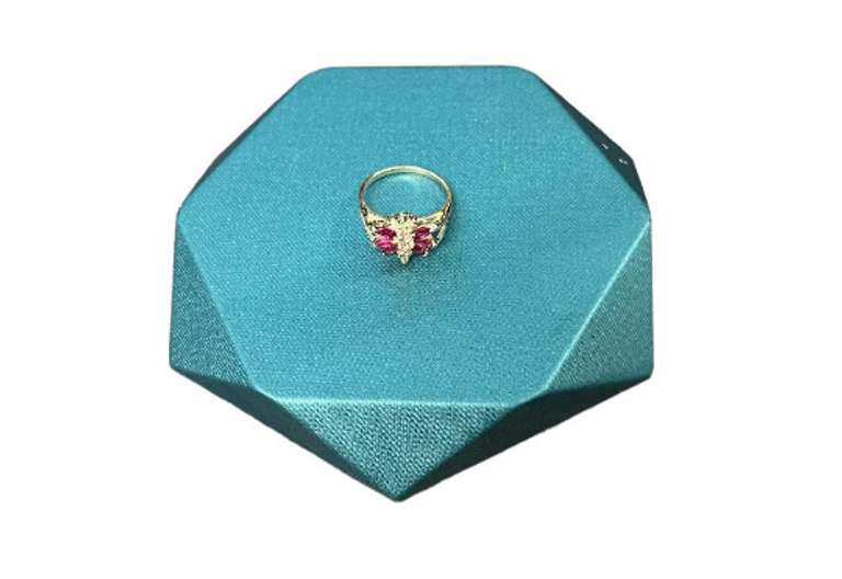 Butterfly Ring with Diamonds and Rubies