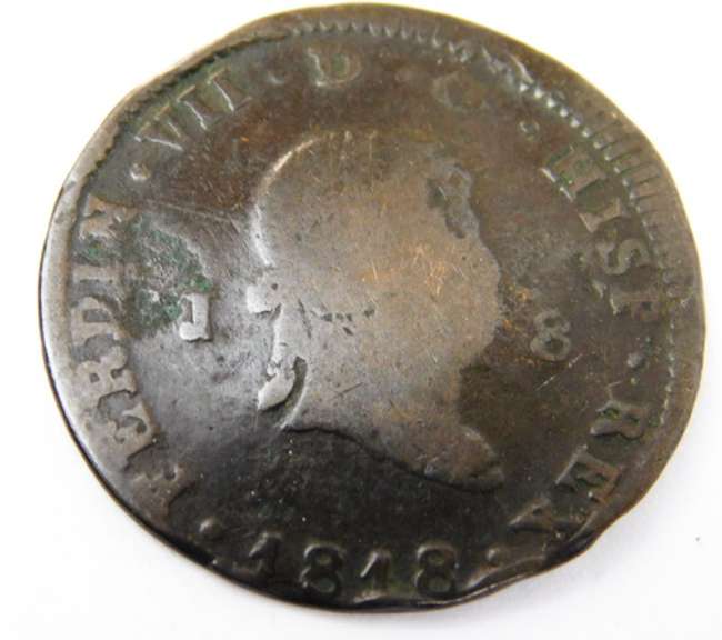 1818 Ferdin VII D.6. HISP Rex Coin