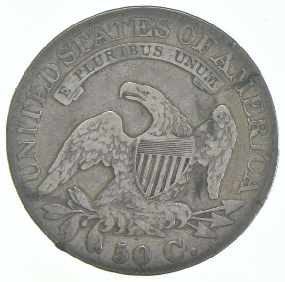 ERROR 1825 Capped Bust Half Dollar Planchet Crack 103