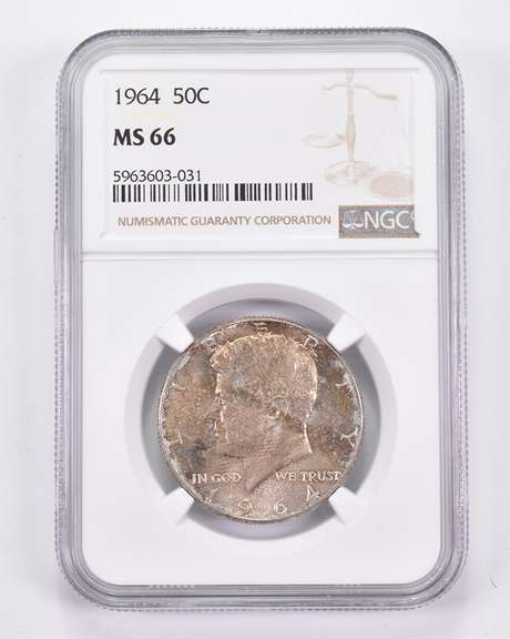 MS66 1964 Kennedy Half Dollar - Graded NGC AMAZING Tone