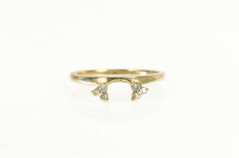14K Yellow Gold Diamond Cluster Wedding Band Wrap Ring