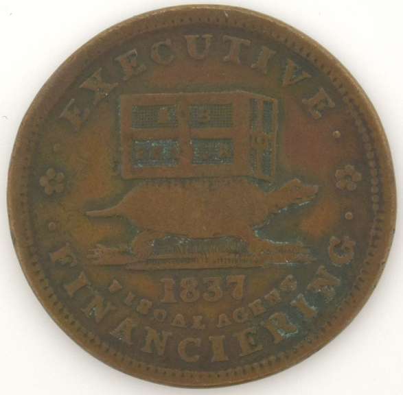 1837 Jackass Turtle Hard Times Token HT-34 R-1