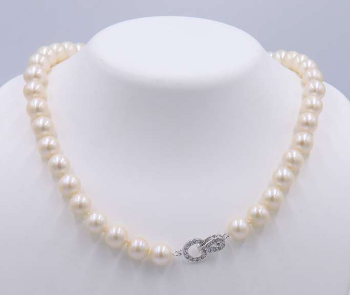 Fancy White Fresh Water Pearl Necklace