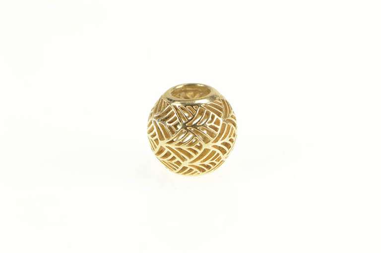 14K Yellow Gold Pandora Tropicana Leaf Designer Retired Charm/Pendant