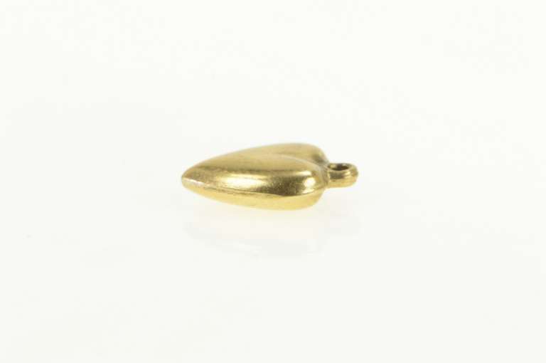 14K Yellow Gold Victorian Forget Me Not Puffy Heart Love Charm/Pendant