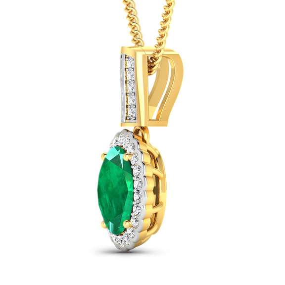 Unique 1.65 Ct Emerald & Diamond Pendant