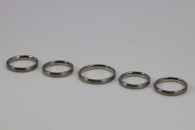 Lot of 16 Titanium Rings Brushed Finish Various Sizes 3mm Bands