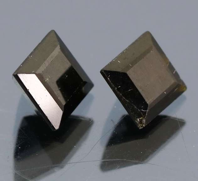 Square cut 2.33ct midnight olive green Tourmaline pair