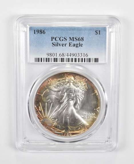 MS68 1986 American Silver Eagle - Graded PCGS