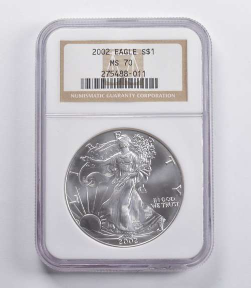 MS70 2002 American Silver Eagle NGC