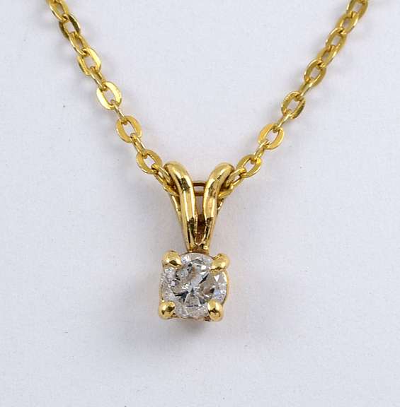 Sweet 15 Point Diamond Pendant on Necklace