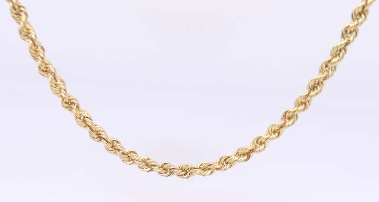 Popular Yellow Gold Rope Chain Necklace