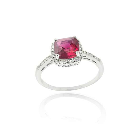 2ct Created Ruby & CZ Ring