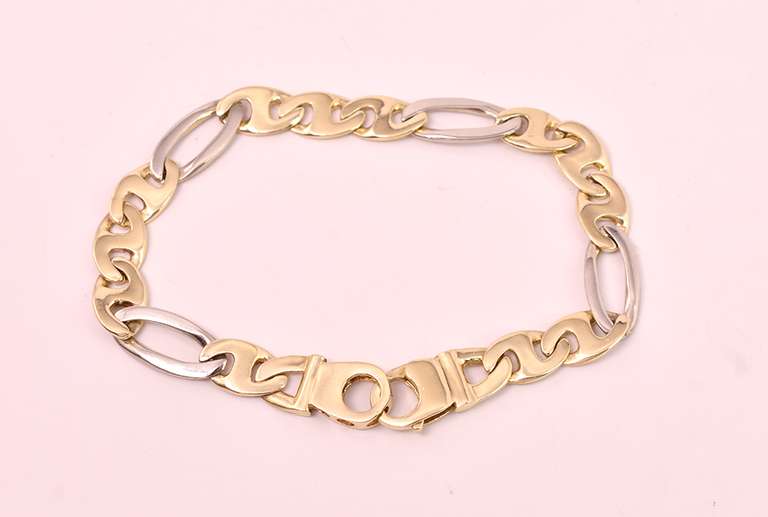 Fantastic Figaro Chain Bracelet in 14K Two-Tone Gold