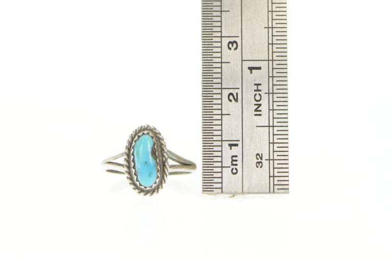 Sterling Silver Oval Turquoise Southwestern Artisan Cabochon Ring