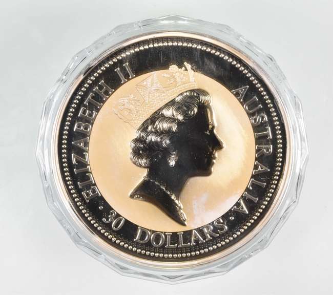 1995 Australia 30 Dollars - Kookaburra - 1 Kilo .999 Fine Silver