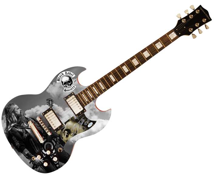 Zakk Wylde Autographed Custom Graphics Photo Guitar ACOA