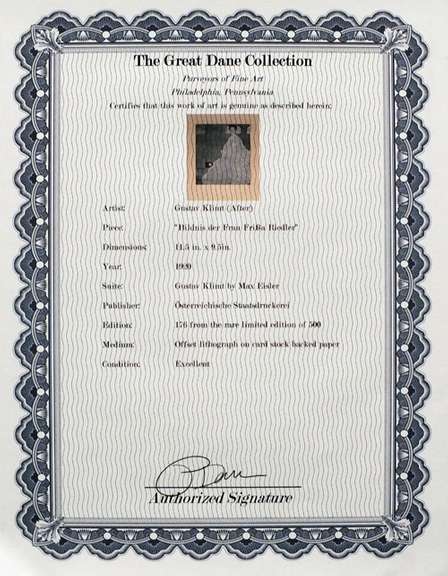 Gustav Klimt, 1920 Rare limited edition offset lithograph