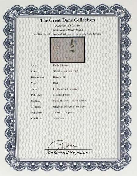 Picasso from rare limited edition. Original lithograph on paper