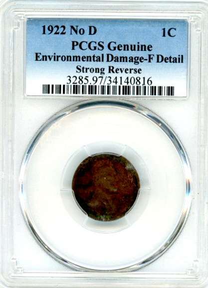 1922 No D Lincoln Wheat Cent in PCGS Holder