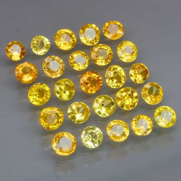Excellent 3.28ct set of golden Songean Sapphires