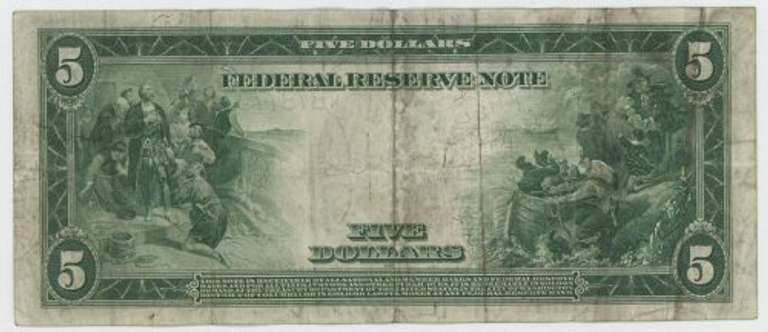 Nicer 1914 Series Large Size $5 Federal Reserve Note (2-B)