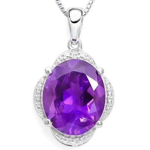 3.93 CT AMETHYST STERLING PENDANT