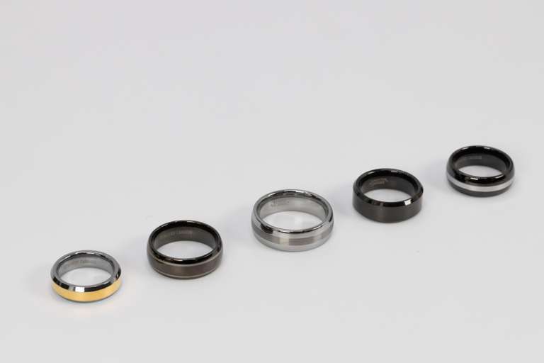 Lot of 5 Tungsten Carbide Rings in Various Sizes