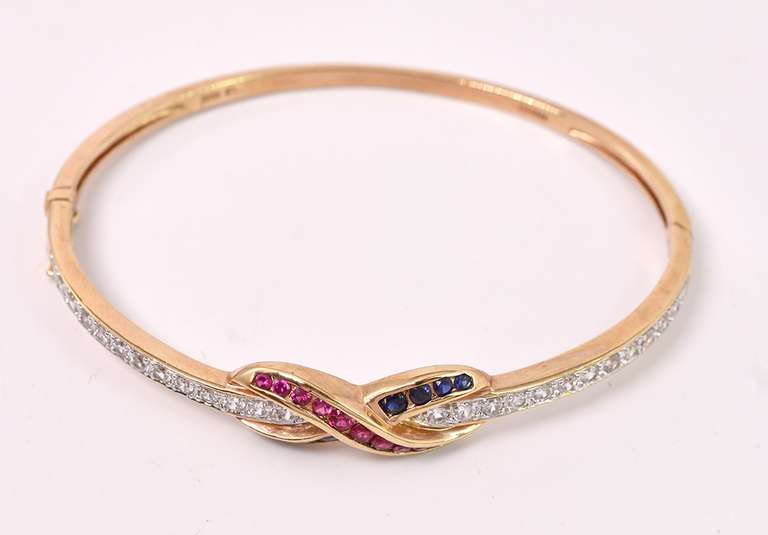 Multi-gem Gold Over Sterling Silver bracelet
