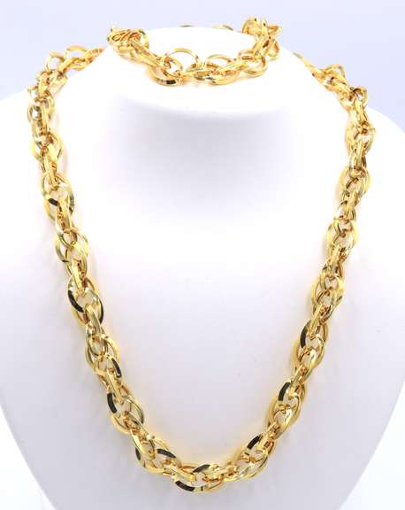 925 Sterling Silver Chain Necklace and Matching Bracelet