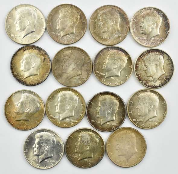 Lot (15) 1964 & 1969 Kennedy Half Dollar BU Toners!