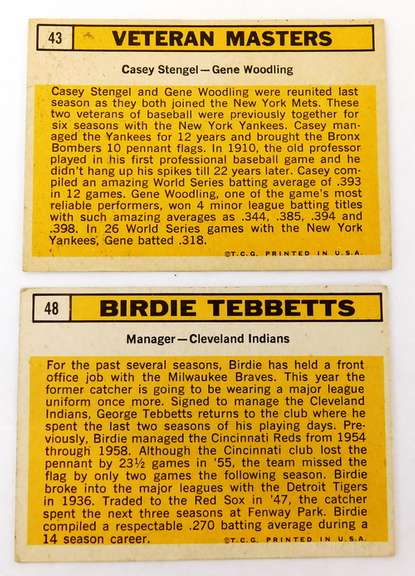 2 Topps Manager Baseball Card