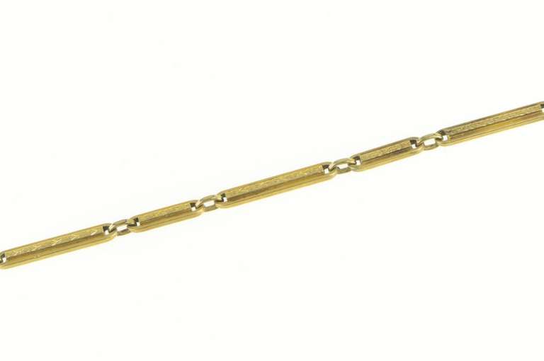 Gold Filled Art Deco Ornate Bar Steampunk Pocket Watch Chain