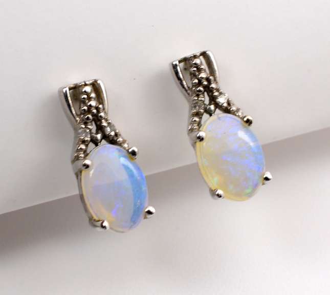 Sweet Opal Earrings in 14k WG