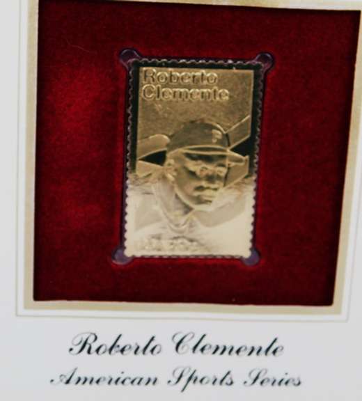 Roberto Clements 1984 1st Day Issue & 22KT Stamp