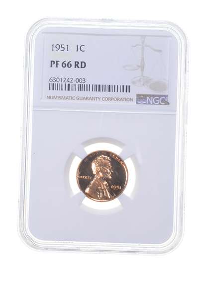 PF66 RD 1951 Lincoln Wheat Cent - Graded NGC