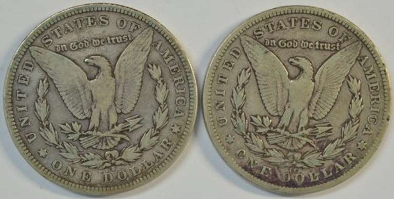 Scarce 1883-S and 1890-CC Morgan Silver Dollars