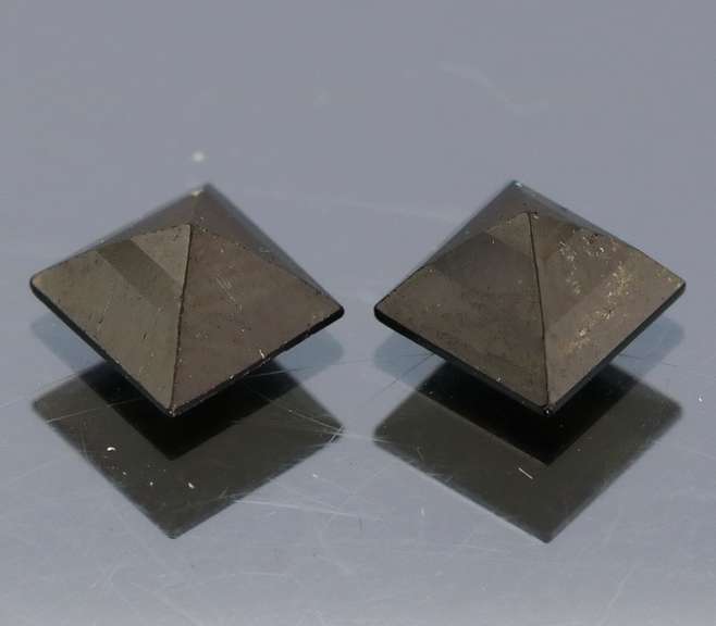 Princess cut 2.09ct midnight olive green Tourmaline pair