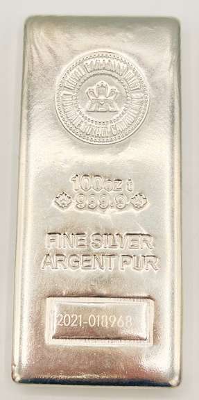 100 oz Fine Silver Bar- 999.9 ARGENT PUR