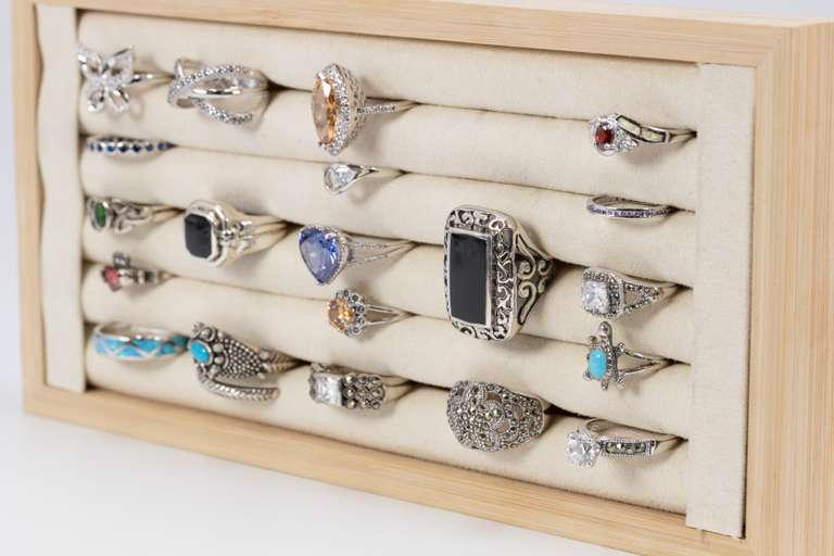 Sterling Silver Ring Assortment Various Sizes & Styles (20 Ring Lot)