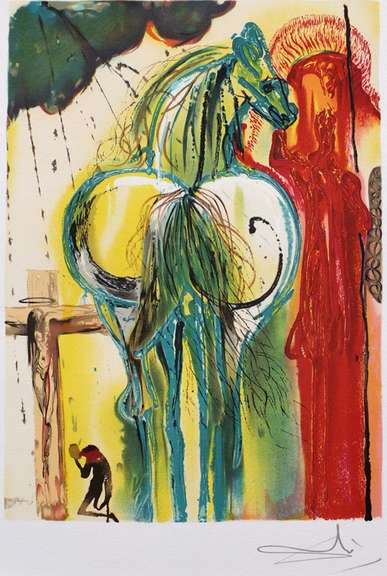Salvador Dali lithograph on paper signed in the plate