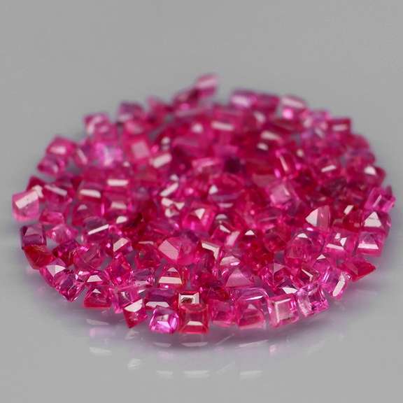 Tremendous 3.87ct 150 piece princess cut Ruby set
