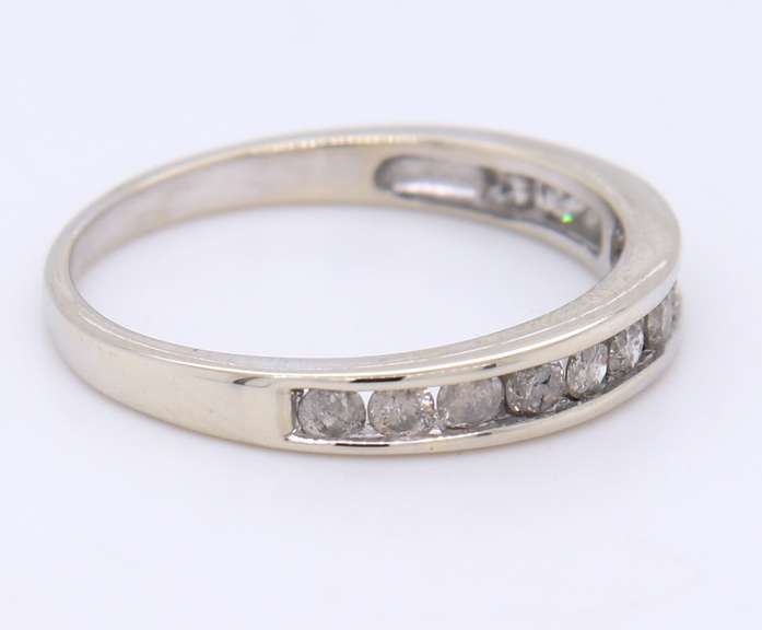 Sparkling White Gold Stackable Diamond Band