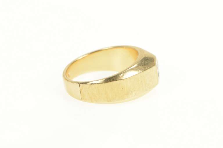 14K Yellow Gold 0.42 Ctw VVS Baguette Diamond Men's Ring