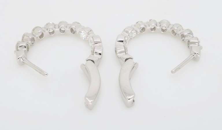 Inside-Out Diamond Hoop Earrings made in 14k White Gold