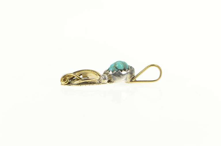 Sterling Silver Virginia C Turquoise Native American Charm/Pendant