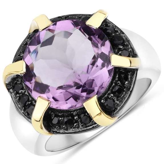 Natural Large  14 Kt Gold Plated7.25 Ct Amethyst Ring