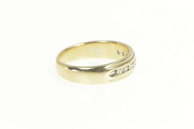 14K Yellow Gold 0.50 Ctw Classic Diamond Men's Wedding Band Ring