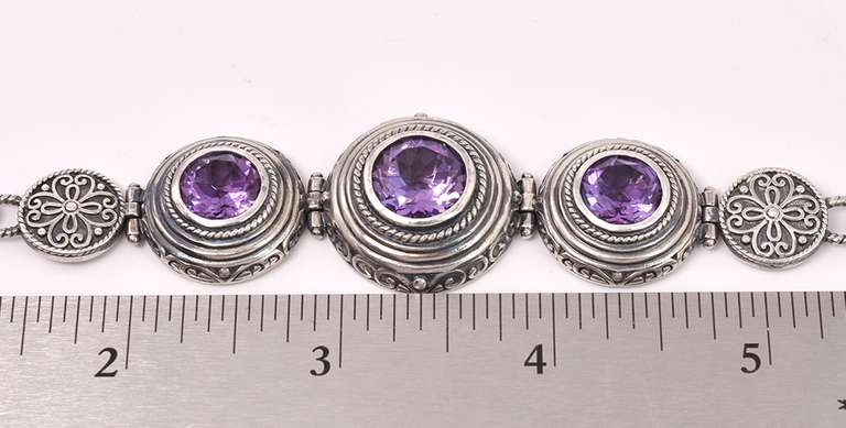 Sterling Bracelet With Amethysts
