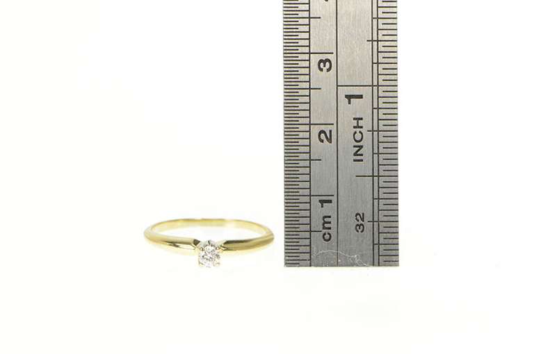 14K Yellow Gold Diamond Solitaire Classic Engagement Ring